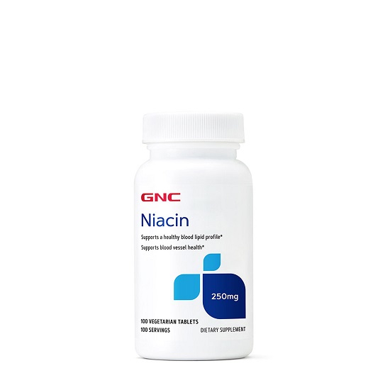 Niacin, 250 mg, 100 tablete vegetale, GNC