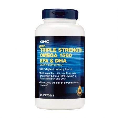 Ulei de peste Triple Strenghth Omega, 1560 mg EPA si DHA