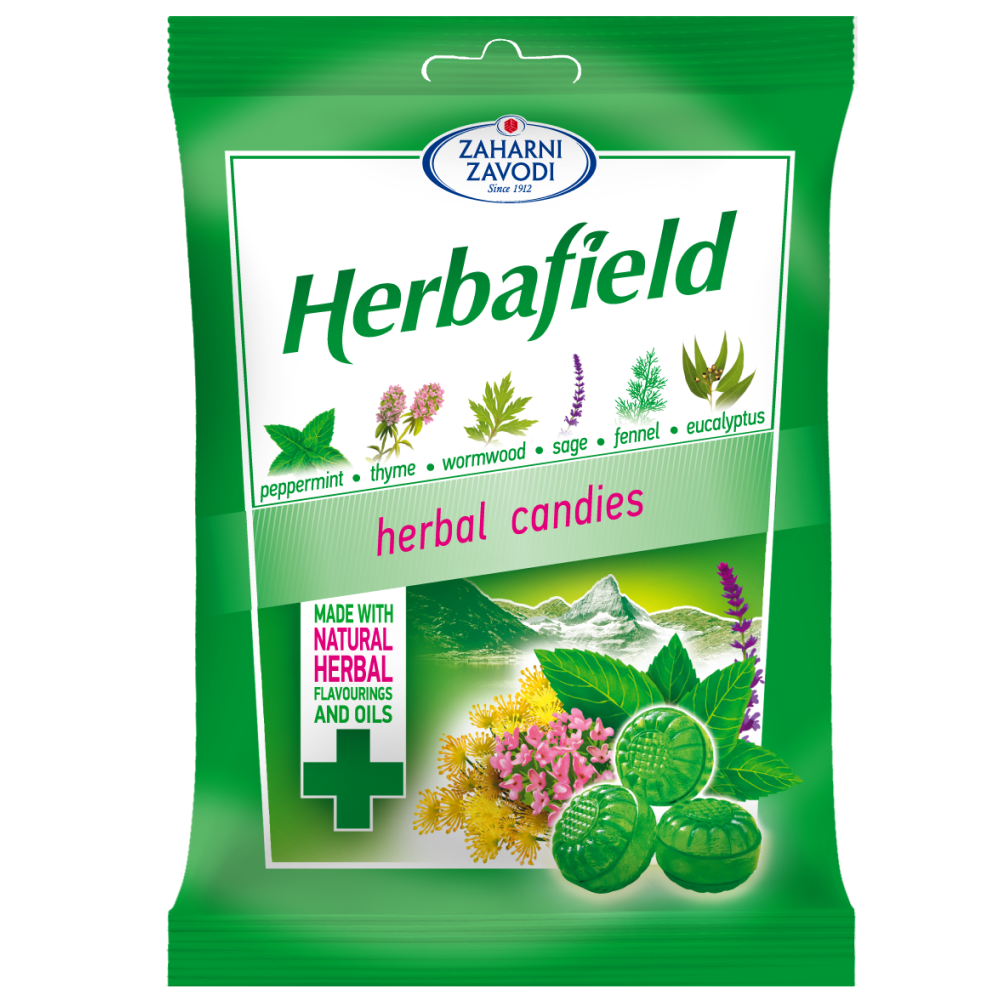 Dropsuri cu aroma de menta si plante, 85 g, Herbafield