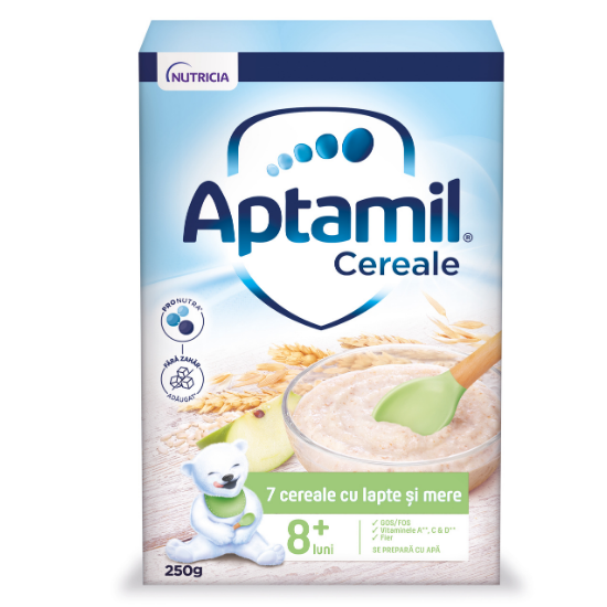 7 Cereale cu Lapte si Mere, +8 luni, 250 g, Aptamil