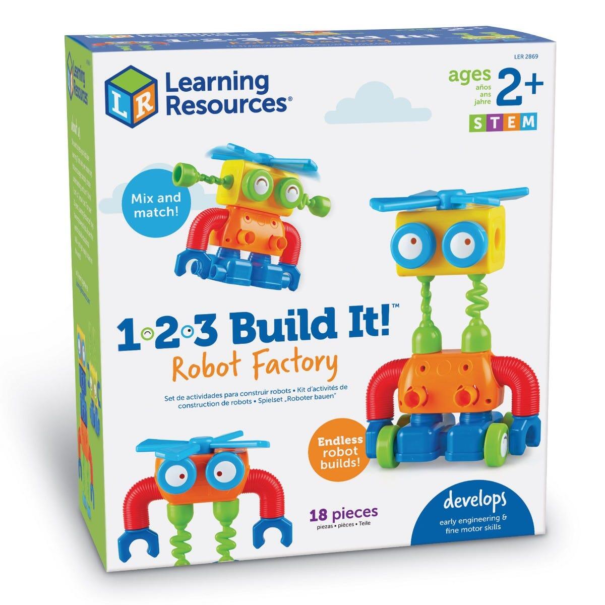 Joc Hai sa construim 1, 2, 3 Robotel Colorat, + 2 ani, Learning Resources