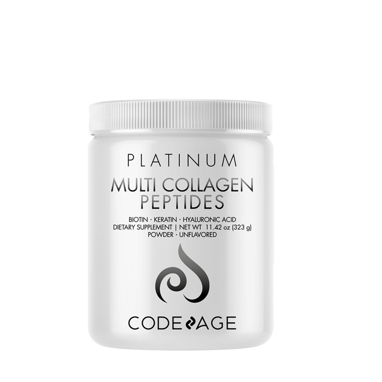 Peptide de colagen cu biotina, keratina si acid hialuronic CodeAge Multi Collagen, 323 g, GNC