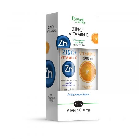 Pachet Zinc + C 20 tablete + Vitamina C 500 mg 20 tablete