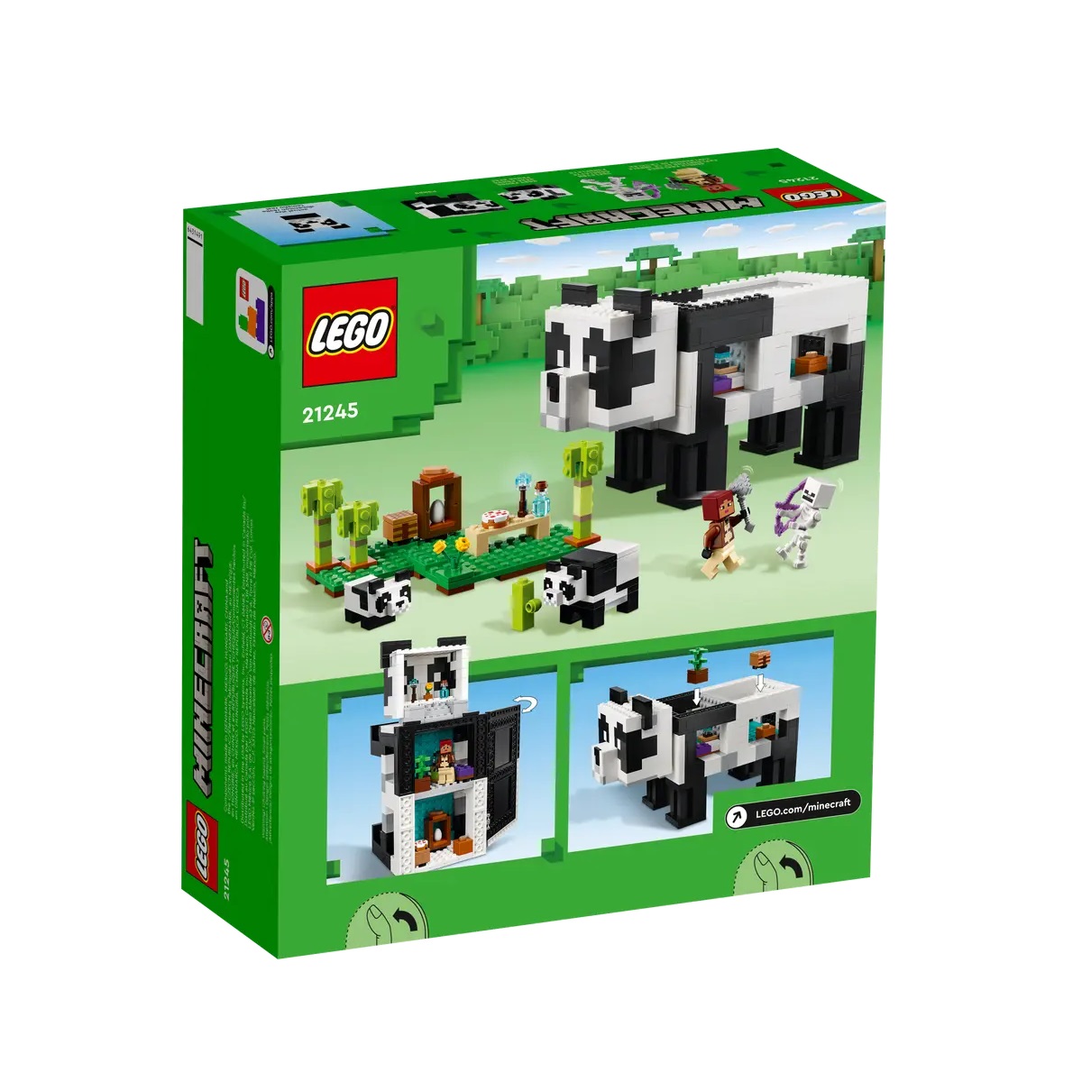 Refugiul ursilor panda Lego Minecraft, 553 piese, Lego