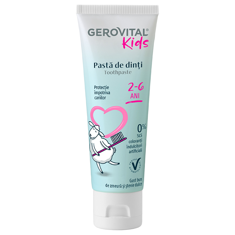 Pasta de dinti pentru copii Gerovital Kids, 2-6 ani, 50 ml, Gerovital