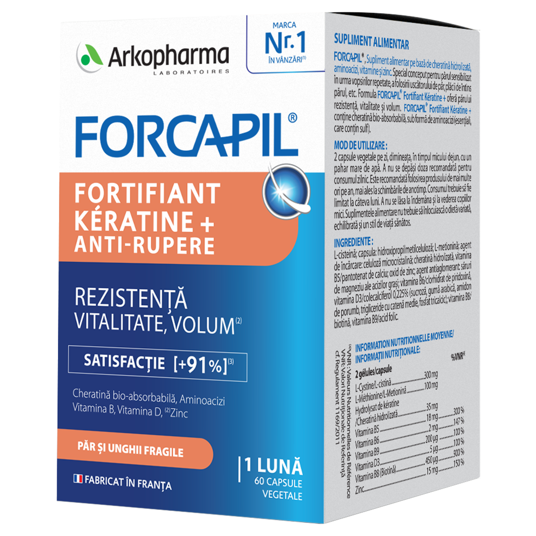Forcapil Fortifiant Keratine +, 60 capsule, Ar
