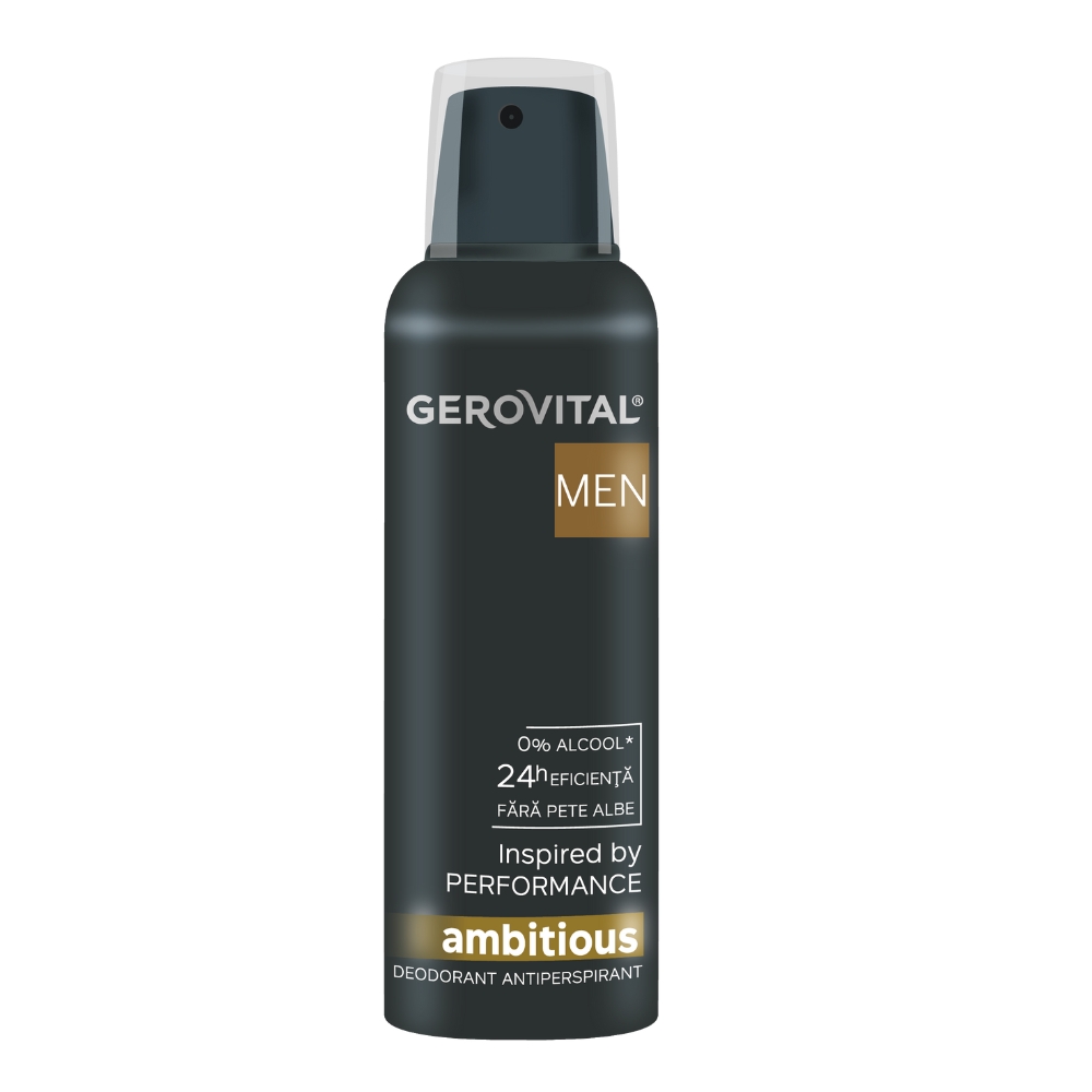 Deodorant antiperspirant pentru barbati Ambitious Men, 150ml, Gerovital