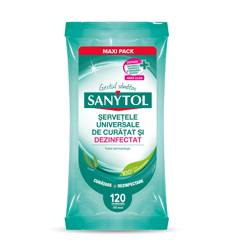 Servetele umede dezinfectante, 60 buc, Sanytol