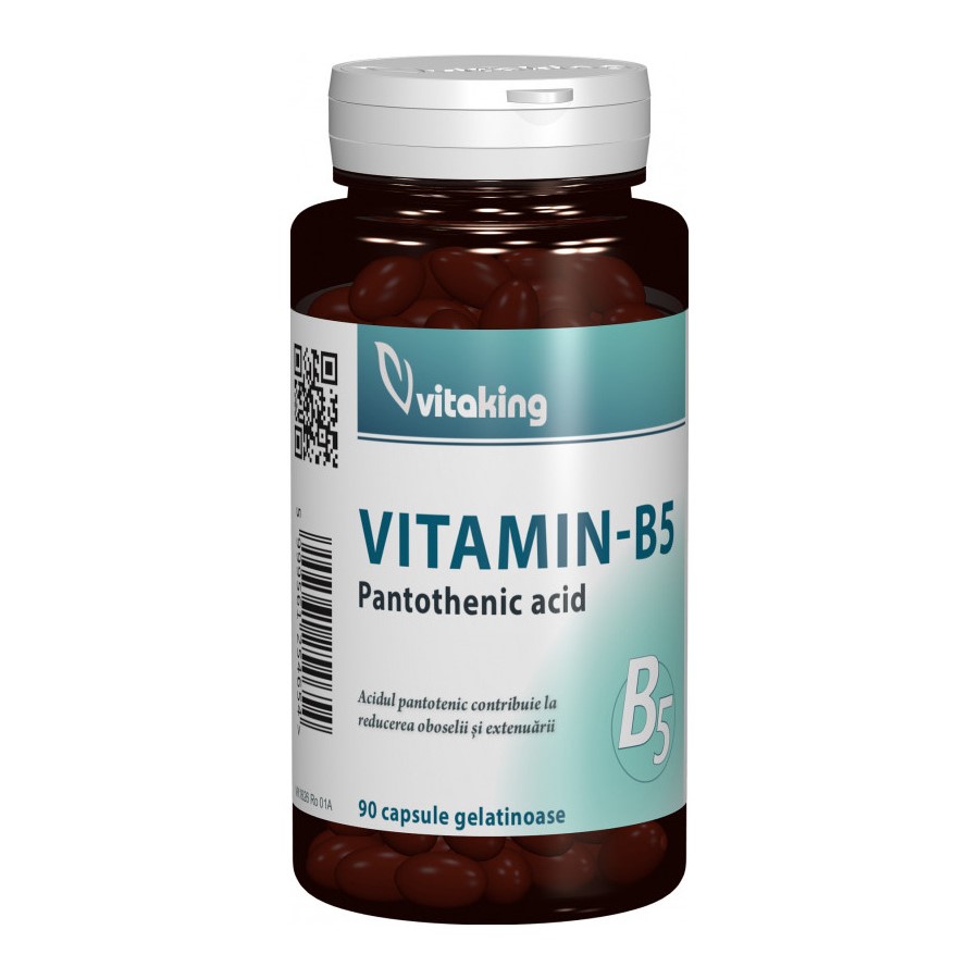Vitamina B5, 200 mg, 90 capsule, Vitaking