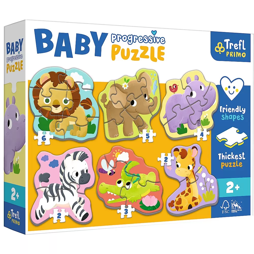 Puzzle Primo Baby Progressive, Safari, Trefl