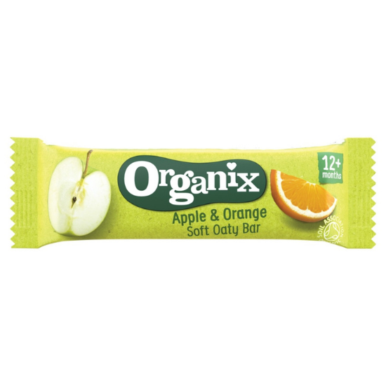 Baton Bio din ovaz integral cu mere si portocale, +12 luni, 30 g, Organix