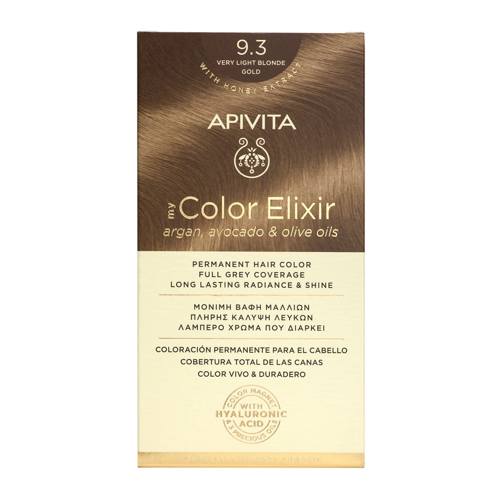 Vopsea de par My Color Elixir, Very Light Blonde Gold N 9.3, 155 ml, Apivita
