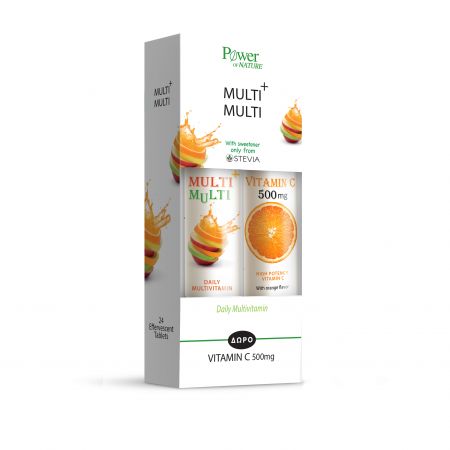 Pachet Multi+Multi Stevia 24 tablete + Vitamina C 500 mg