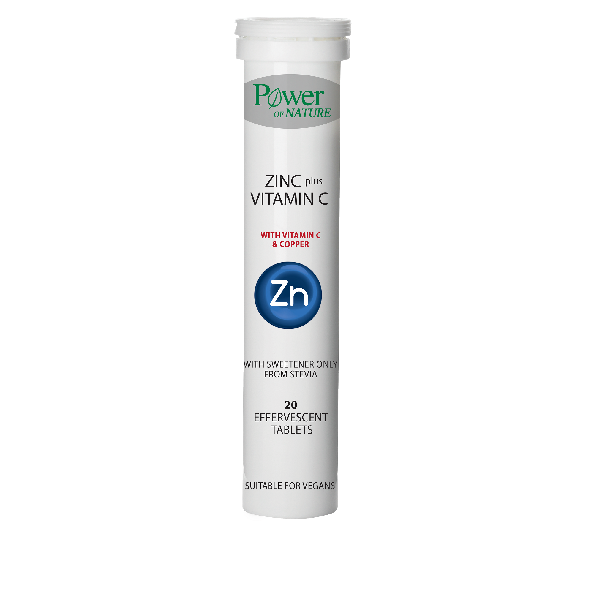 Zinc + Vitamina C, 20 tablete efervescente, Power of Nature