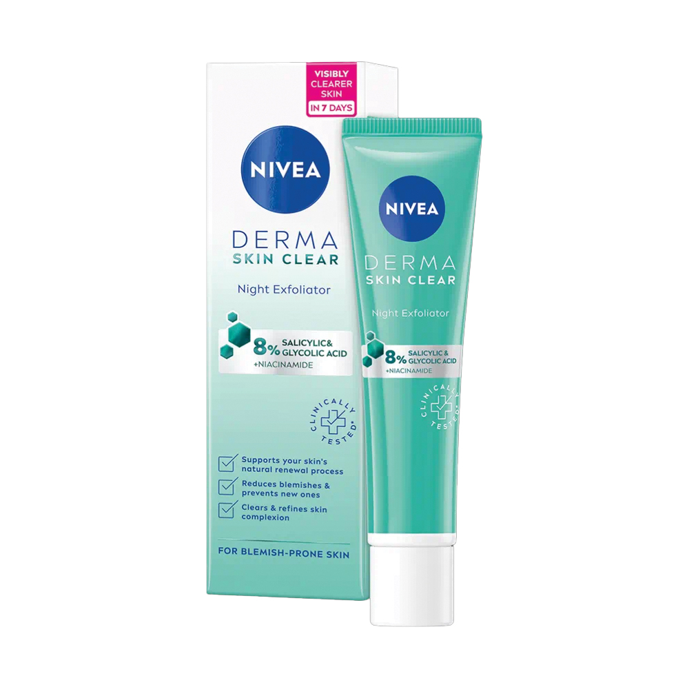 Tratament exfoliant de noapte Derma Skin Clear, 40 ml, Nivea