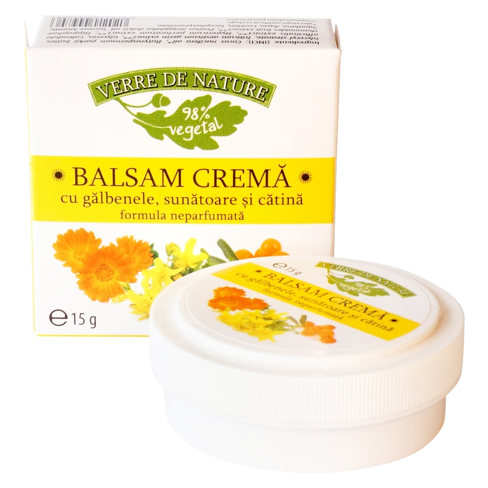 Balsam crema cu galbenele, sunatoare si catina, 15 g, Verre de Nature