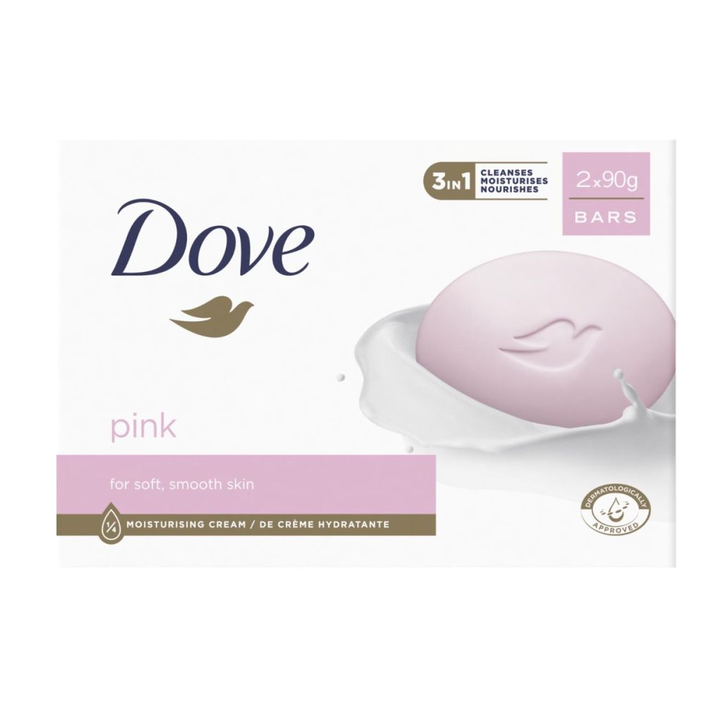 Sapun crema Pink, 2 x 90 g, Dove