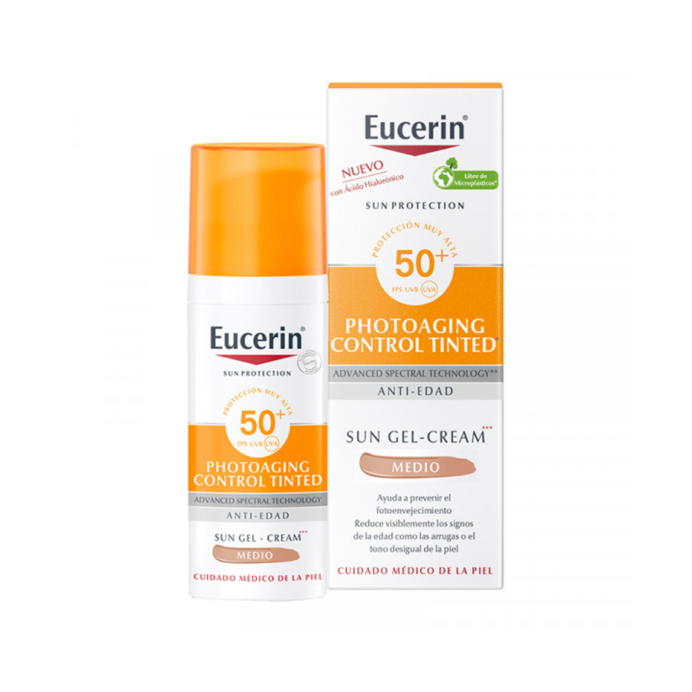 Emulsie protectoare antirid cu SPF 50+ Sun Protection, 50 ml, Medium, Eucerin