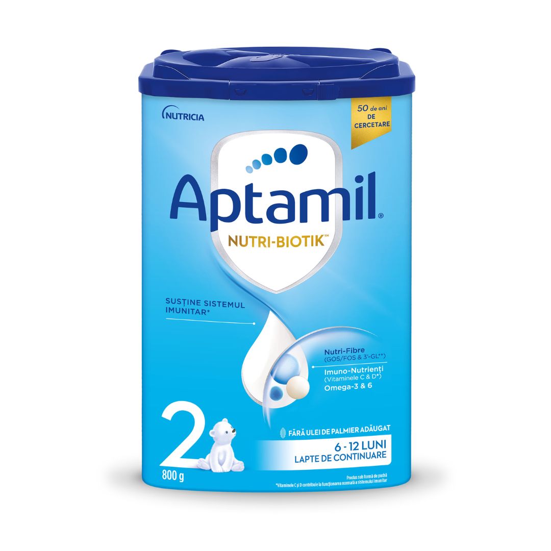 Lapte praf de continuare Nutri - Biotik 2, 6 - 12 luni, 800 g, Aptamil