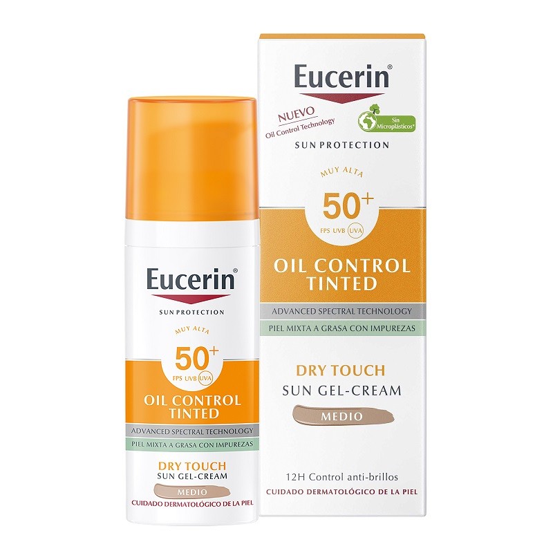 Emulsie protectoare impotriva hiperpigmentarii tenului SPF50+ Sun Gel-Cream, 50 ml, Medium, Eucerin