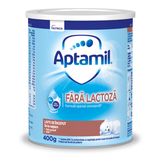 Lapte praf fara lactoza, +0 luni, 400 g, Aptamil