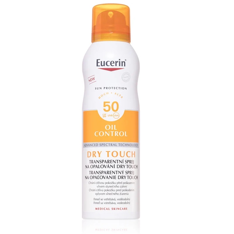 Spray cu protectie solara SPF 50+ transparenta Sun Protection, 200 ml, Eucerin