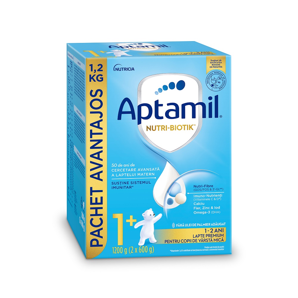 Formula de lapte Nutri-Biotik cu Pronutra Advance, +1 an, 1200 g, Aptamil