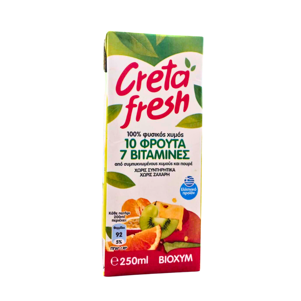 Suc natural cu 10 fructe si 7 vitamine, 250 ml, Creta Fresh