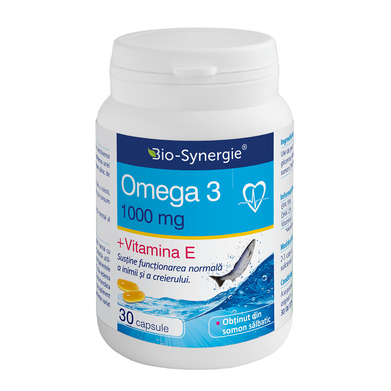 Omega 3 1000 mg + Vitamina E, 30 capsule, Bio Synergie