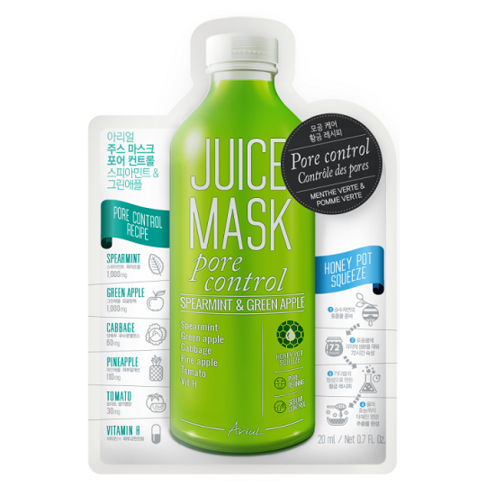 Masca servetel cu menta si mar verde, Juice Mask Pore control, 20 g, Ariul