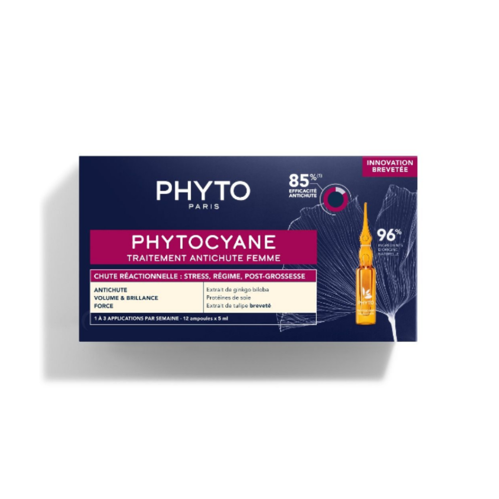 Tratament pentru caderea ocazionala a parului la femei Phytocyane, 12 x 5 ml, Phyto
