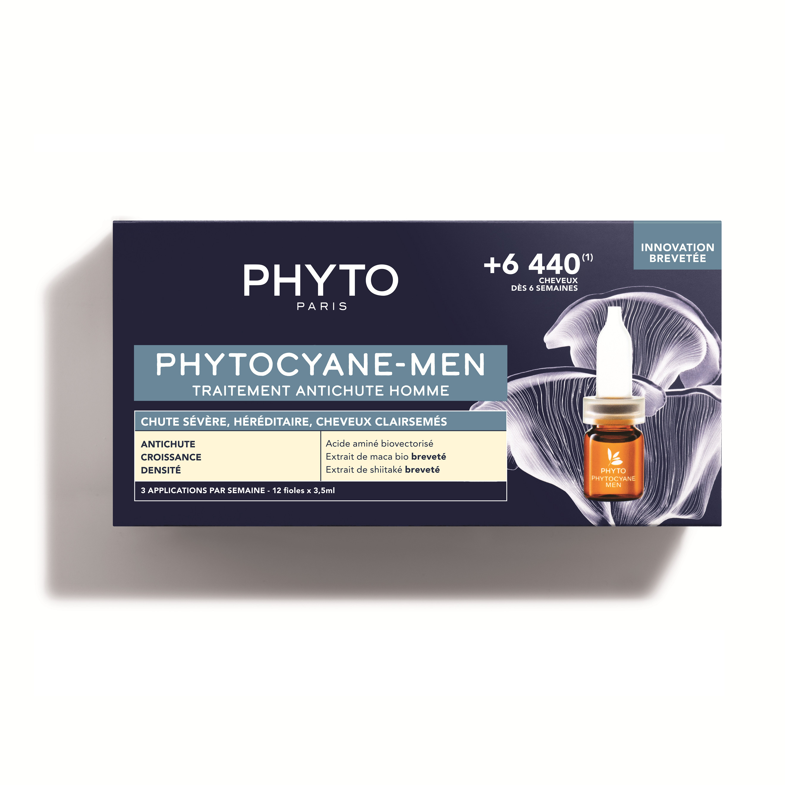 Tratament impotriva caderii parului la barbati Phytocayne, 12 x 3.5 ml, Phyto