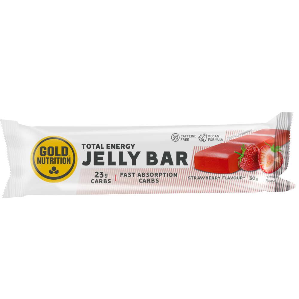 Jeleu energizant cu aroma de Capsuni Jelly Bar, 30 g, GoldNutrition