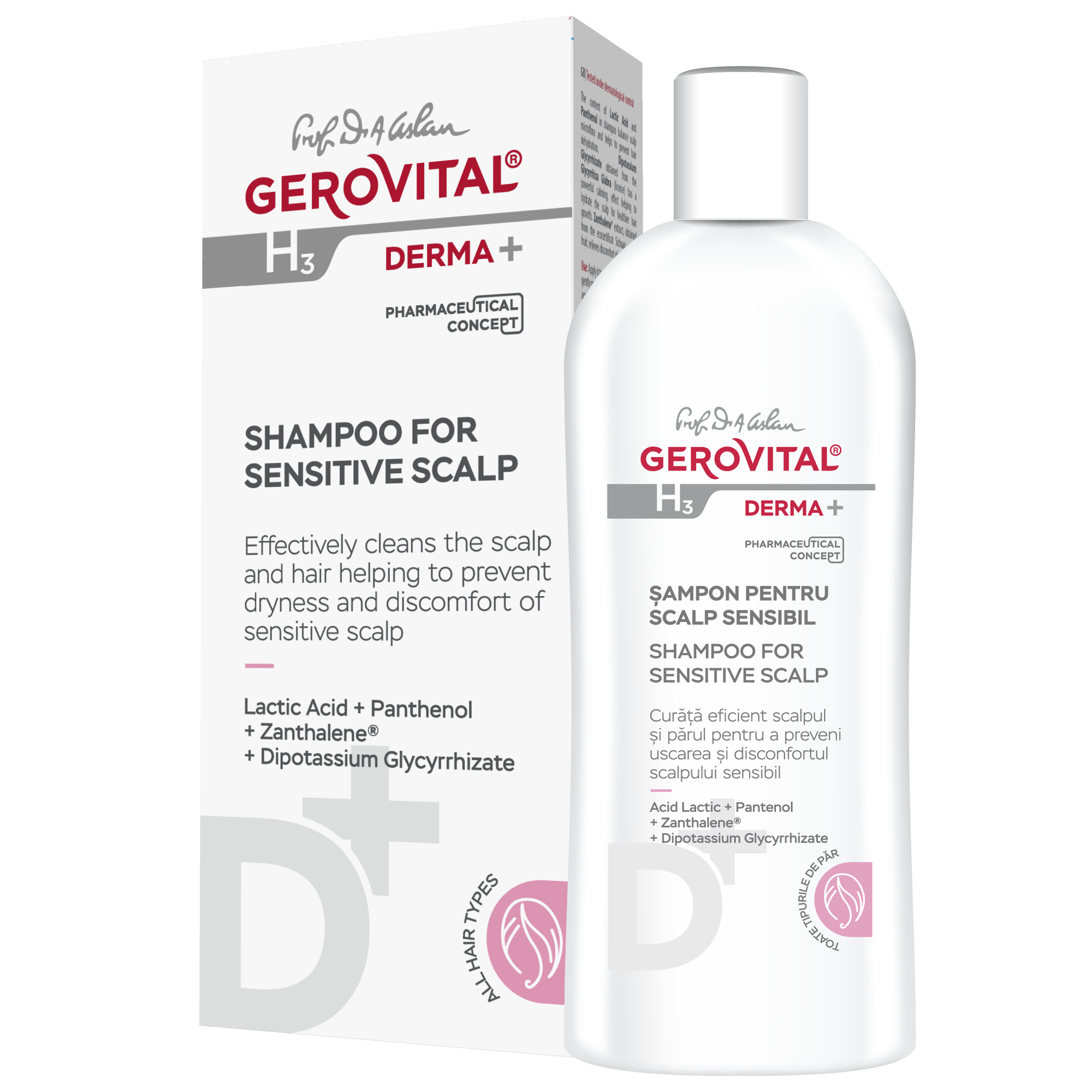 Sampon pentru scalp sensibil Gerovital H3 Derma+, 200 ml, Gerovital
