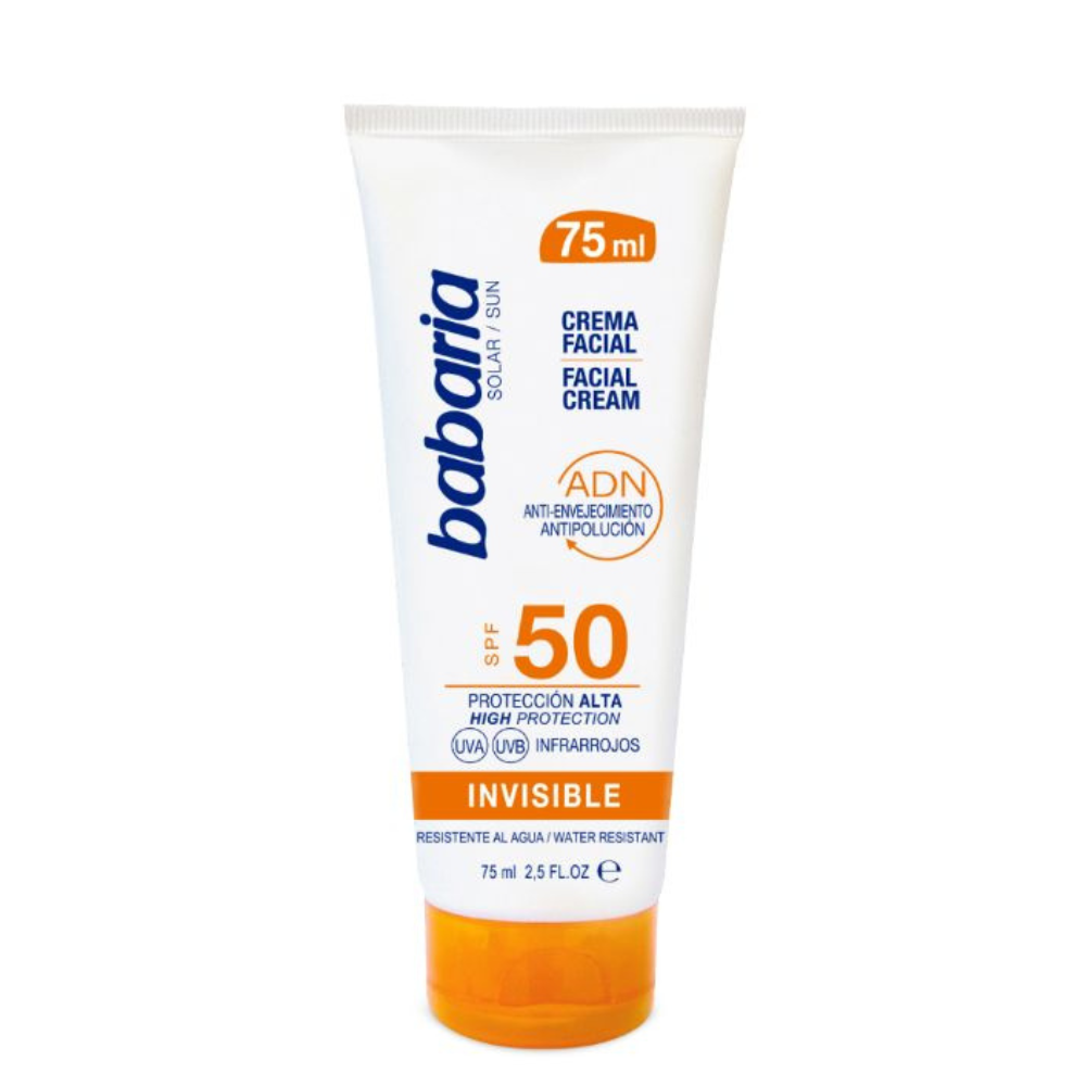 Crema faciala cu protectie solara SPF 50 Invisible Effect, 75 ml, Babaria