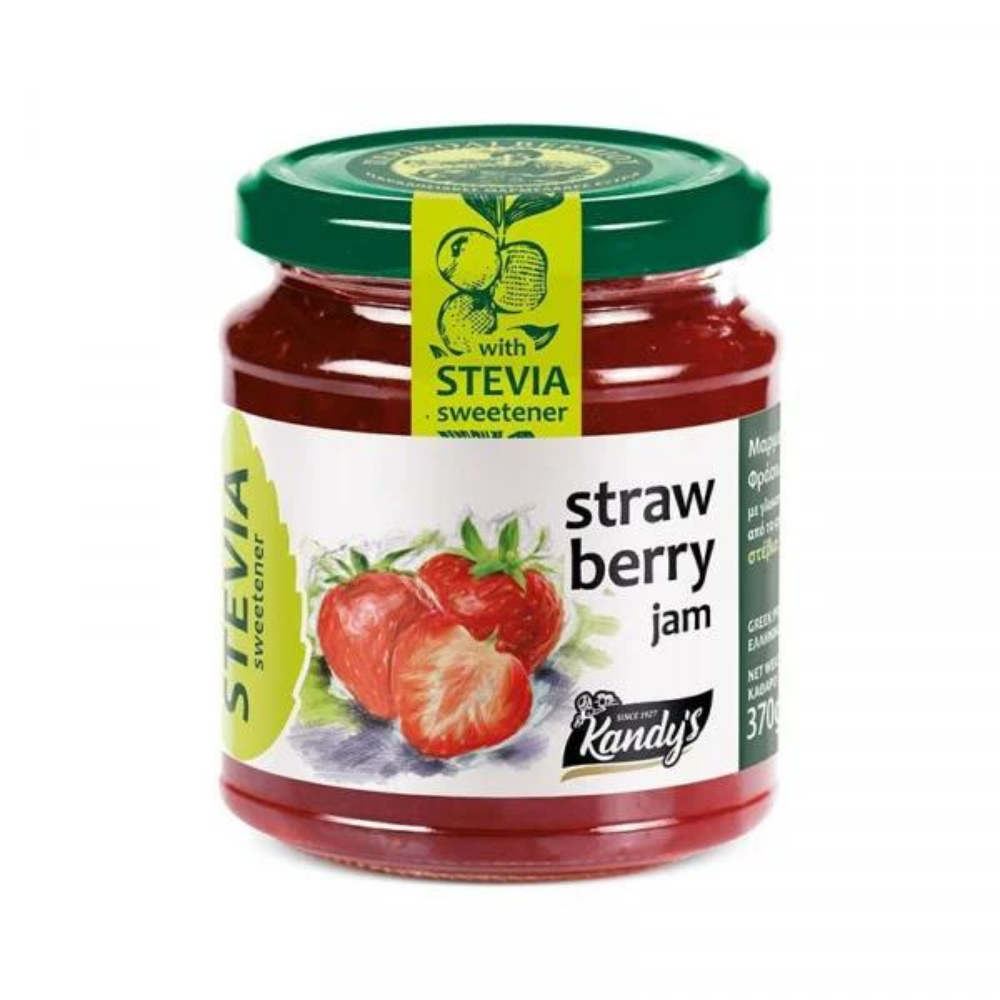 Gem de capsuni indulcit cu Stevia, 370 g, Kandy's
