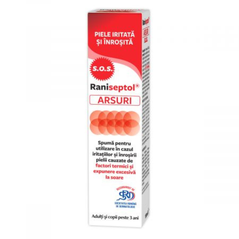 Raniseptol Arsuri spuma cu 20% panthenol, 150 ml, Zdrovit