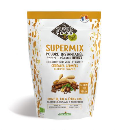 Supermix Bio pentru micul dejun cu alune de padure - chai, fara gluten, 350 g, Germline