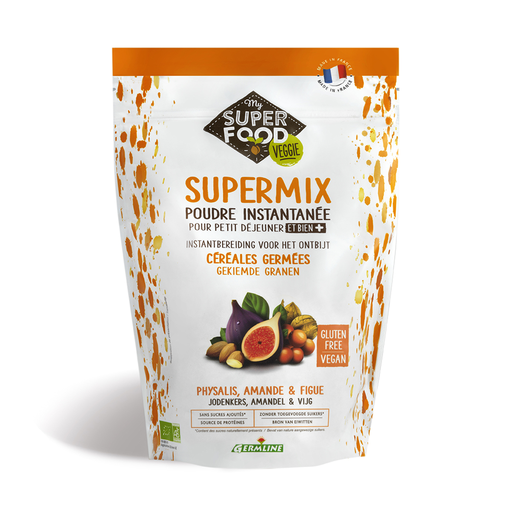 Supermix pentru micul dejun Bio cu incan berry, migdale si smochine, fara gluten, 350 g, Germline