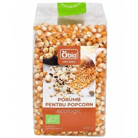Porumb Bio pentru popcorn, 400 g, Obio