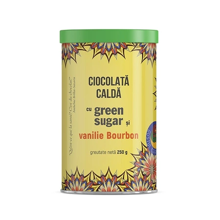 Ciocolata calda cu Green Sugar si vanilie bourbon, 250 g, Remedia
