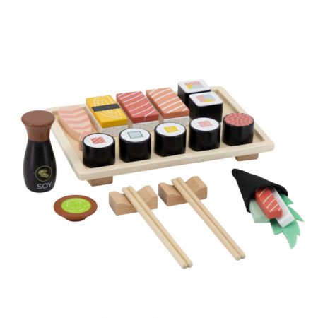 Jucarie din lemn Set de sushi, 18 luni+, Tryco