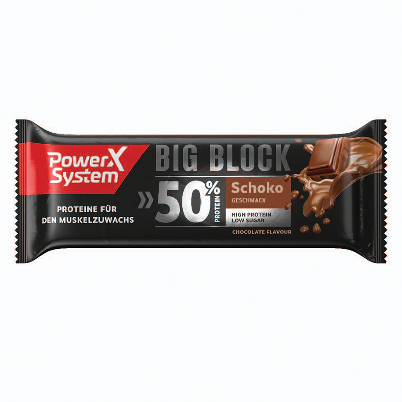Baton proteic cu ciocolata Big Block, 100 g, PowerX System