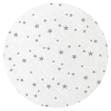 Cearceaf din bumbac cu elastic pentru patut, 120x60 cm, Mini Gray Stars, MimiNu