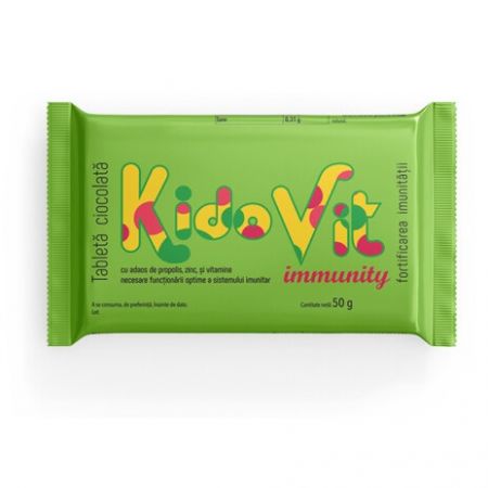 Ciocolata cu vitamine pentru imunitate Kidovit Immunity, 50 g, Remedia