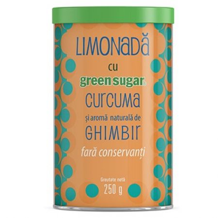 Limonada cu curcuma si aroma de ghimbir Green Sugar, 250 g, Remedia