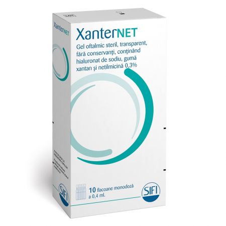 Gel oftalmic XanterNet, 10 flacoane monodoza x 0.4 ml, Sifi