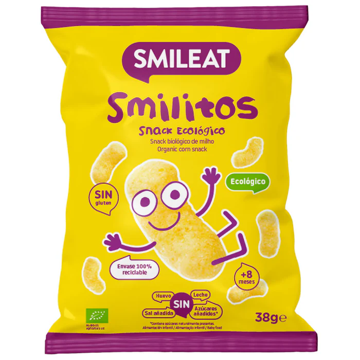 Pufuleti Smilitos Bio cu ulei de masline, +8 luni, 38 g, Smileat