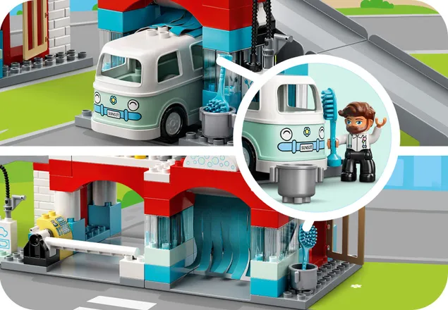 Garaj si spalatorie de masini Lego Dulpo 10948
