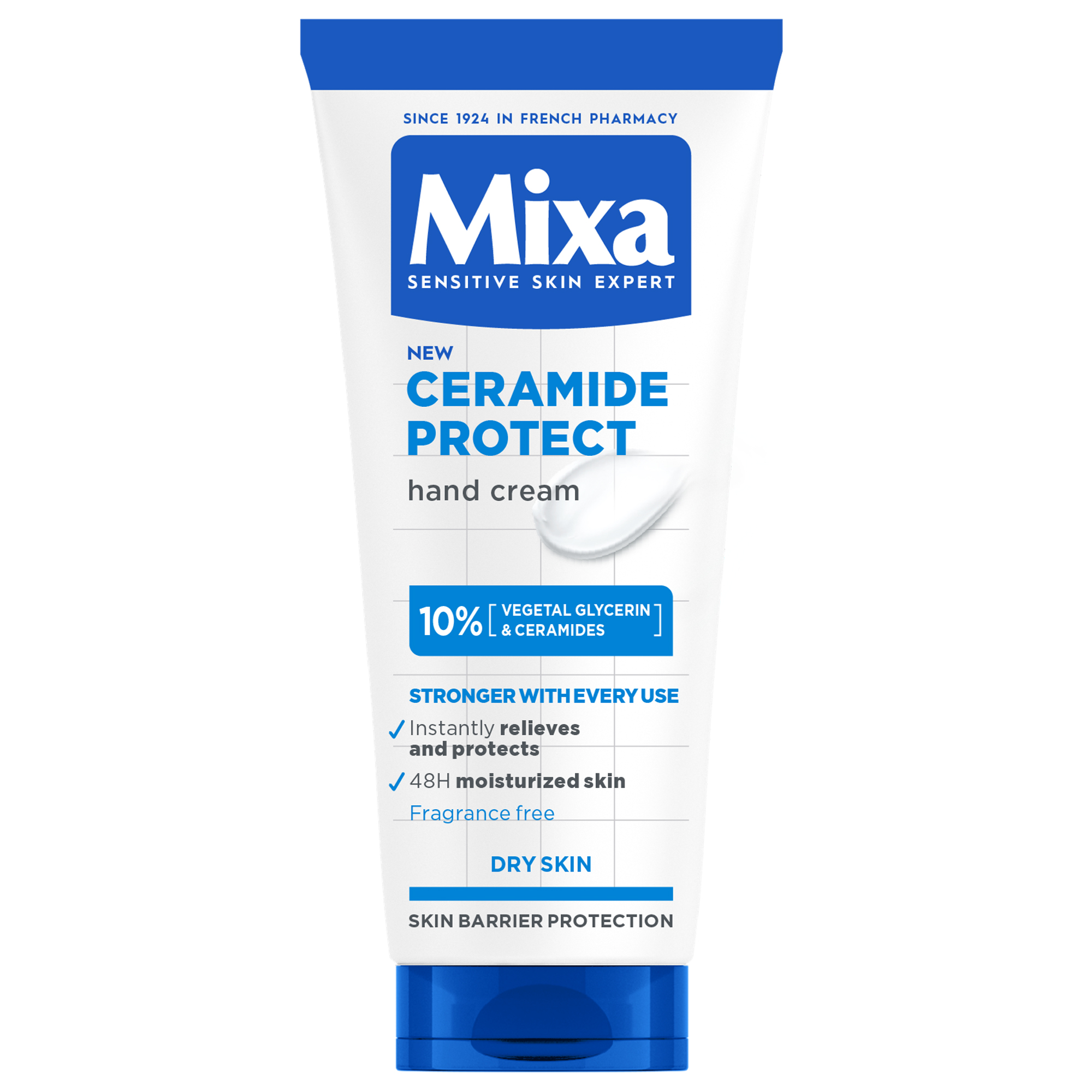 Crema de maini cu 10% Glicerina vegetala si Ceramide pentru pielea uscata Ceramide Protect, 100 ml, Mixa
